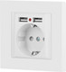 Миниатюра изображения товара Розетка INTRO Accent 6-410-01М / Б0063691 (белый матовый)