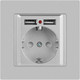 Миниатюра изображения товара Розетка INTRO Accent 6-410-03 / Б0063694 (алюминий)