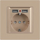 Миниатюра изображения товара Розетка INTRO Accent 6-410-04 / Б0063696 (шампань)