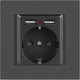 Миниатюра изображения товара Розетка INTRO Accent 6-410-07 / Б0063702 (графит)