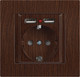 Миниатюра изображения товара Розетка INTRO Accent 6-410-10 / Б0063717 (венге)