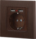 Миниатюра изображения товара Розетка INTRO Accent 6-410-10 / Б0063717 (венге)