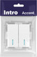 Миниатюра изображения товара Выключатель INTRO Accent 6-105-01М / Б0063507 (белый матовый)