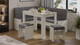 Миниатюра изображения товара Обеденная группа ТриЯ Пекин (дуб крафт белый/микровелюр Duna Steel)