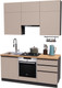 Миниатюра изображения товара Кухонный гарнитур ВерсоМебель Эко Премиум 1.8 (глиняный серый/ст. дуб вотан)