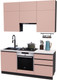 Миниатюра изображения товара Кухонный гарнитур ВерсоМебель Эко Премиум 1.8 (пудровый/ст. мрамор лацио)