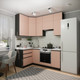 Миниатюра изображения товара Кухонный гарнитур ВерсоМебель Эко Премиум 1.2x2.0 левая (пудровый/ст. мрамор лацио)