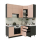 Миниатюра изображения товара Кухонный гарнитур ВерсоМебель Эко Премиум 1.2x2.0 правая (пудровый/ст. мрамор лацио)