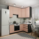 Миниатюра изображения товара Кухонный гарнитур ВерсоМебель Эко Премиум 1.2x2.0 правая (пудровый/ст. мрамор лацио)