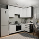 Миниатюра изображения товара Кухонный гарнитур ВерсоМебель Эко Премиум 1.2x2.2 правая (белый фасадный/ст. мрамор лацио)