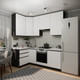 Миниатюра изображения товара Кухонный гарнитур ВерсоМебель Эко Премиум 1.2x2.2 левая (белый фасадный/ст. мрамор лацио)