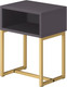Миниатюра изображения товара Прикроватная тумба Monofix Юнта С металлическими опорами (графит/золото)