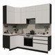 Миниатюра изображения товара Кухонный гарнитур ВерсоМебель Эко Премиум 1.2x2.4 левая (белый фасадный/ст. мрамор лацио)
