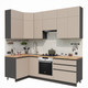 Миниатюра изображения товара Кухонный гарнитур ВерсоМебель Эко Премиум 1.2x2.4 левая (глиняный серый/ст. дуб вотан)