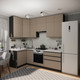 Миниатюра изображения товара Кухонный гарнитур ВерсоМебель Эко Премиум 1.2x2.4 левая (глиняный серый/ст. мрамор лацио)
