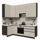 Миниатюра изображения товара Кухонный гарнитур ВерсоМебель Эко Премиум 1.2x2.4 левая (кашемир/ст. мрамор лацио)