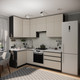 Миниатюра изображения товара Кухонный гарнитур ВерсоМебель Эко Премиум 1.2x2.4 левая (кашемир/ст. мрамор лацио)