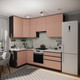 Миниатюра изображения товара Кухонный гарнитур ВерсоМебель Эко Премиум 1.2x2.4 левая (пудровый/ст. мрамор лацио)
