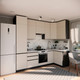 Миниатюра изображения товара Кухонный гарнитур ВерсоМебель Эко Премиум 1.2x2.7 правая (кашемир/ст. мрамор лацио)