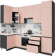 Миниатюра изображения товара Кухонный гарнитур ВерсоМебель Эко Премиум 1.2x2.7 левая (пудровый/ст. мрамор лацио)