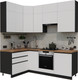 Миниатюра изображения товара Кухонный гарнитур ВерсоМебель Эко Премиум 1.4x2.2 левая (белый фасадный/ст. дуб вотан)