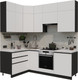 Миниатюра изображения товара Кухонный гарнитур ВерсоМебель Эко Премиум 1.4x2.2 левая (белый фасадный/ст. мрамор лацио)