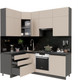 Миниатюра изображения товара Кухонный гарнитур ВерсоМебель Эко Премиум 1.4x2.2 левая (глиняный серый/ст. тунис)