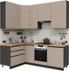 Миниатюра изображения товара Кухонный гарнитур ВерсоМебель Эко Премиум 1.4x2.2 левая (глиняный серый/ст. дуб вотан)