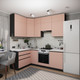 Миниатюра изображения товара Кухонный гарнитур ВерсоМебель Эко Премиум 1.4x2.2 левая (пудровый/ст. мрамор лацио)