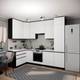 Миниатюра изображения товара Кухонный гарнитур ВерсоМебель Эко Премиум 1.4x2.7 левая (белый фасадный/ст. мрамор лацио)