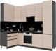 Миниатюра изображения товара Кухонный гарнитур ВерсоМебель Эко Премиум 1.4x2.7 левая (глиняный серый/ст. тунис)