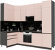 Миниатюра изображения товара Кухонный гарнитур ВерсоМебель Эко Премиум 1.4x2.7 левая (пудровый/ст. тунис)