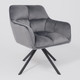 Миниатюра изображения товара Кресло мягкое AksHome Virginia Поворотное (велюр темно-серый HCJ-40/черный)