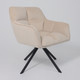 Миниатюра изображения товара Кресло мягкое AksHome Virginia Поворотное (велюр кремовый HCJ-3/черный)