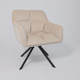 Миниатюра изображения товара Кресло мягкое AksHome Virginia Поворотное (велюр кремовый HCJ-3/черный)