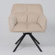 Миниатюра изображения товара Кресло мягкое AksHome Virginia Поворотное (велюр кремовый HCJ-3/черный)
