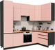 Миниатюра изображения товара Кухонный гарнитур ВерсоМебель Эко Премиум 1.4x2.7 правая (пудровый/ст. дуб вотан)