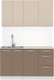 Миниатюра изображения товара Кухонный гарнитур Артём-Мебель Оля СН-114 без стекла МДФ 1.4м (веллюто латте/веллюто мокко)