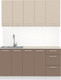 Миниатюра изображения товара Кухонный гарнитур Артём-Мебель Оля СН-114 без стекла МДФ 1.6/3м (веллюто латте/веллюто мокко)