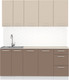 Миниатюра изображения товара Кухонный гарнитур Артём-Мебель Оля СН-114 без стекла МДФ 1.8м (веллюто латте/веллюто мокко)