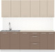 Миниатюра изображения товара Кухонный гарнитур Артём-Мебель Оля СН-114 без стекла МДФ 2.2м (веллюто латте/веллюто мокко)