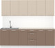 Миниатюра изображения товара Кухонный гарнитур Артём-Мебель Оля СН-114 без стекла МДФ 2.4м (веллюто латте/веллюто мокко)