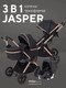 Миниатюра изображения товара Детская универсальная коляска MOWbaby Jasper 3 в 1 / MB022 (Gold Black)