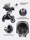 Миниатюра изображения товара Детская универсальная коляска MOWbaby Jasper 3 в 1 / MB022 (Silver Green)