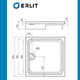 Миниатюра изображения товара Душевой поддон Erlit Квадратный 90x90x17 / ER9017H-1
