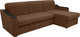 Миниатюра изображения товара Диван угловой Сириус Лидер-3 с оттоманкой ППУ 260x165 (Eva 03 велюр светло-коричневый)