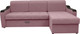 Миниатюра изображения товара Диван угловой Сириус Лидер-3 с оттоманкой ППУ 260x165 (Eva 14 велюр темно-розовый)