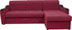 Миниатюра изображения товара Диван угловой Сириус Лидер-3 с оттоманкой ППУ 260x165 (Eva 16 велюр темно-красный)