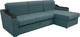 Миниатюра изображения товара Диван угловой Сириус Лидер-3 с оттоманкой ППУ 260x165 (Eva 20 велюр зеленый)