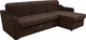 Миниатюра изображения товара Диван угловой Сириус Лидер-3 с оттоманкой ППУ 260x165 (Eva 27 велюр коричневый)